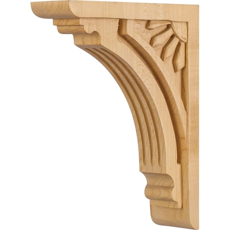 Hardware Resources 2" Wx6"Dx8"H Rubberwood Art Deco Corbel COR5-2RW